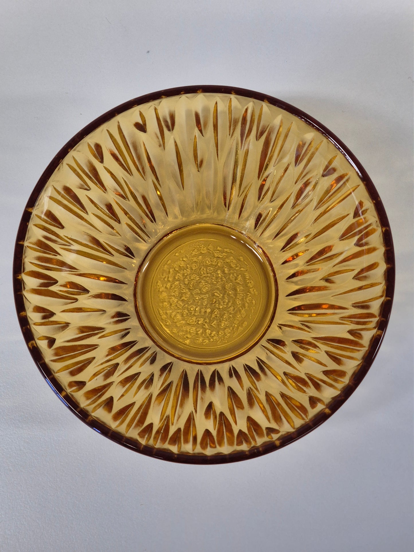 Vintage Vereco Amber glazen kom uit de jaren 70