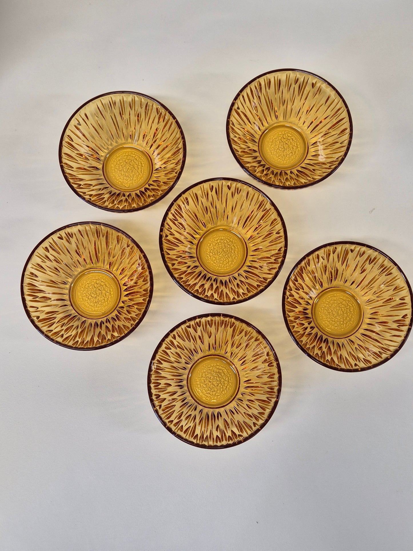Vintage Vereco Amber glazen kom uit de jaren 70