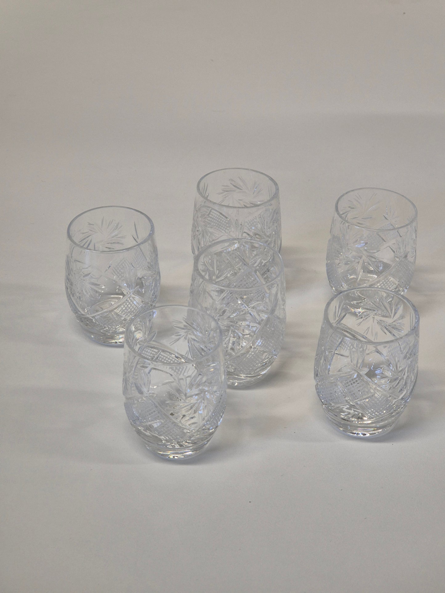 Set of Six Vintage Chrystal Schnapps Glass