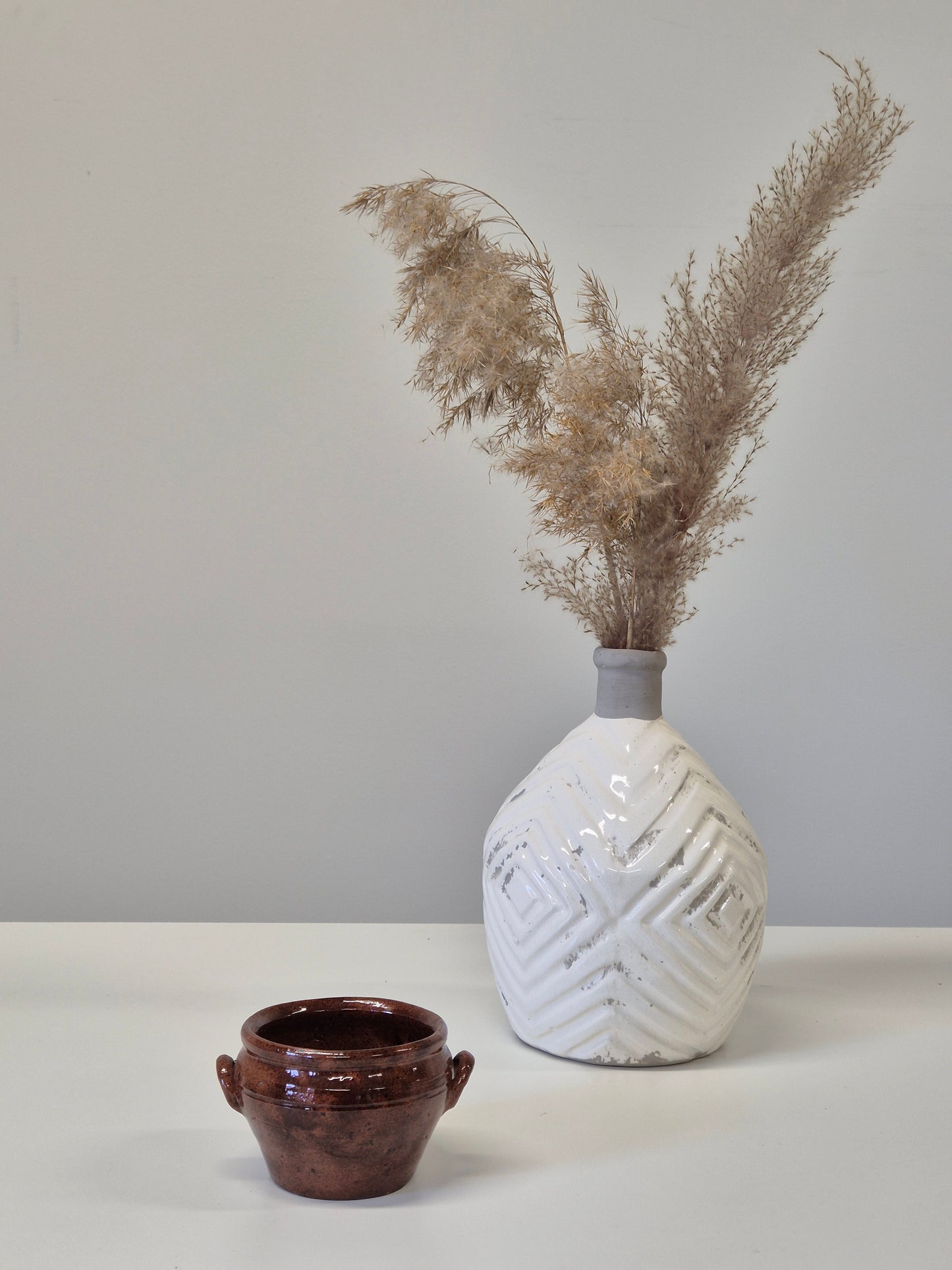 Vintage kleipot met handvatten - Rustiek handgemaakt keramisch vat