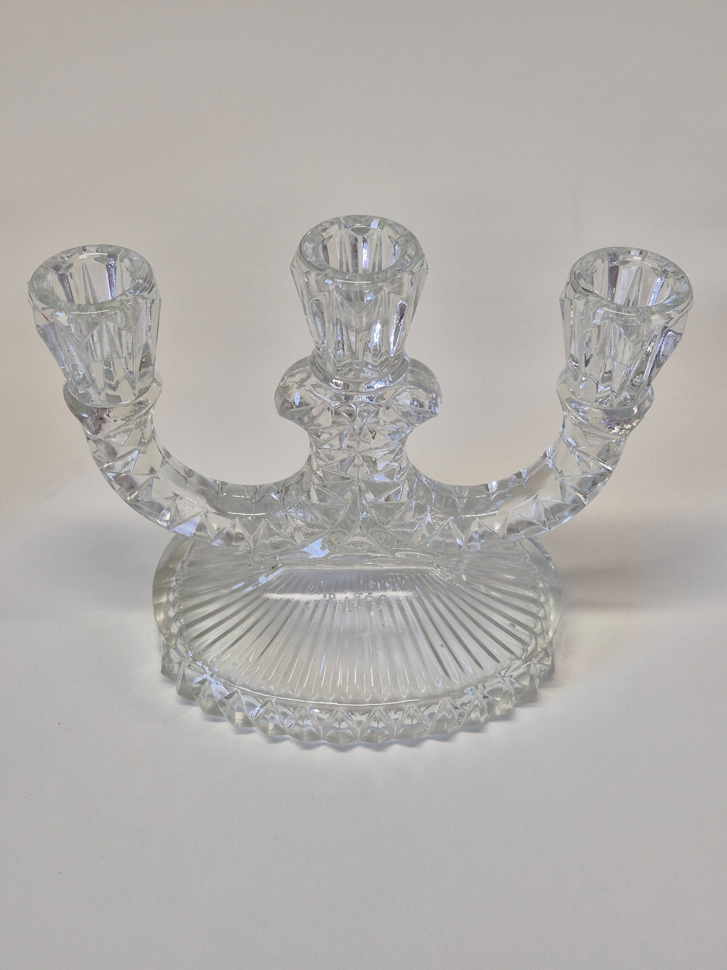 Art Deco geperst glazen kandelaar