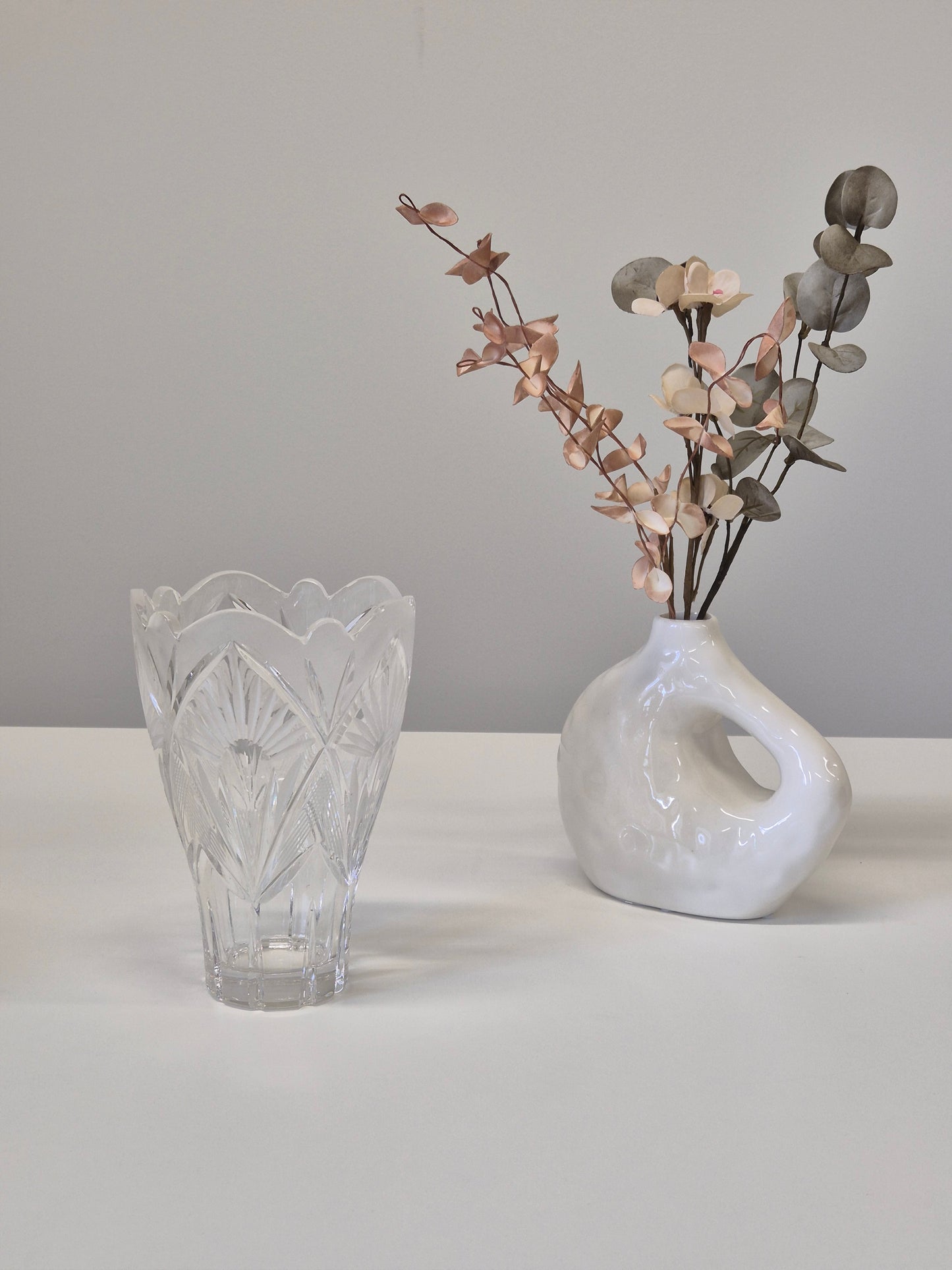 Vase en cristal vintage – Verre taillé élégant