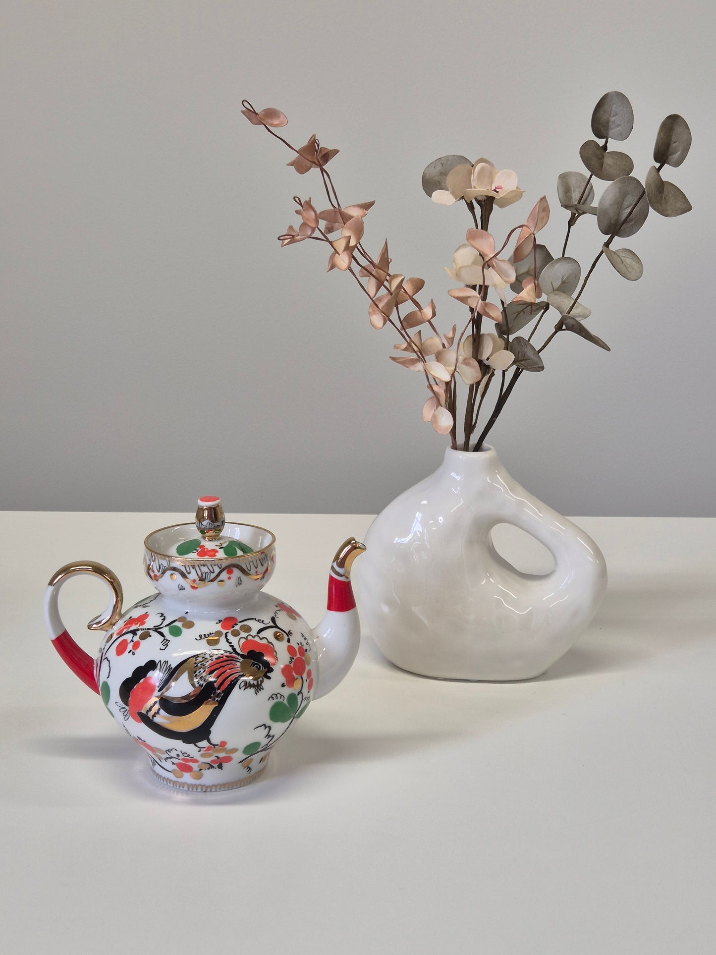 Vintage Lomonosov Teapot "Imperial Rooster"
