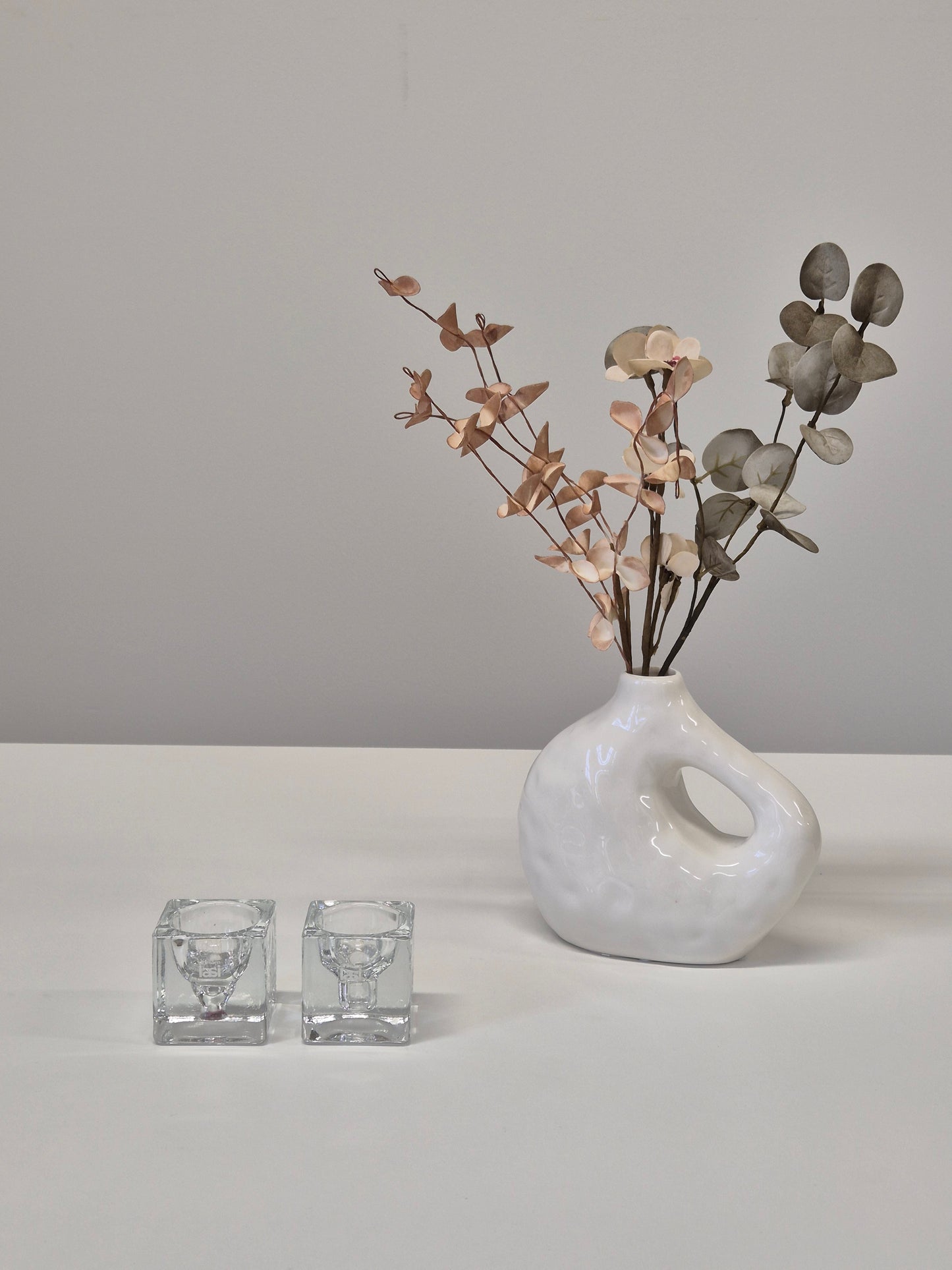 Set of Two Riihimäen Lasi Hokkuspokkus Candlestick by Nanny Still