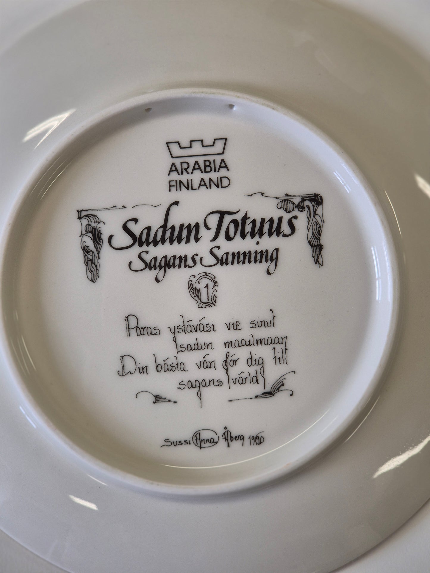 Arabia Sadun totuus Wall Plate Sussi Anna Åberg / 1990