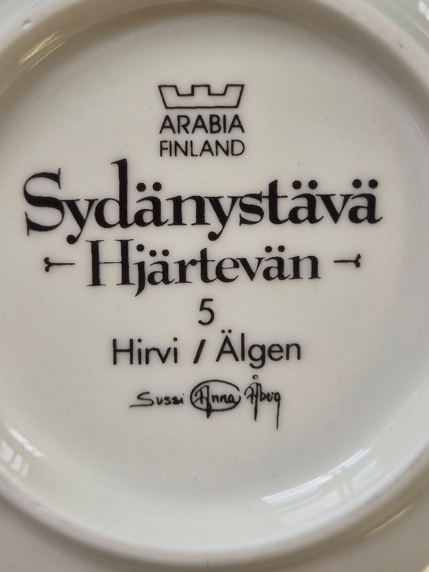 Arabia “Sydänystävät” Wall Plate – Sussi Anna Åberg (1994)