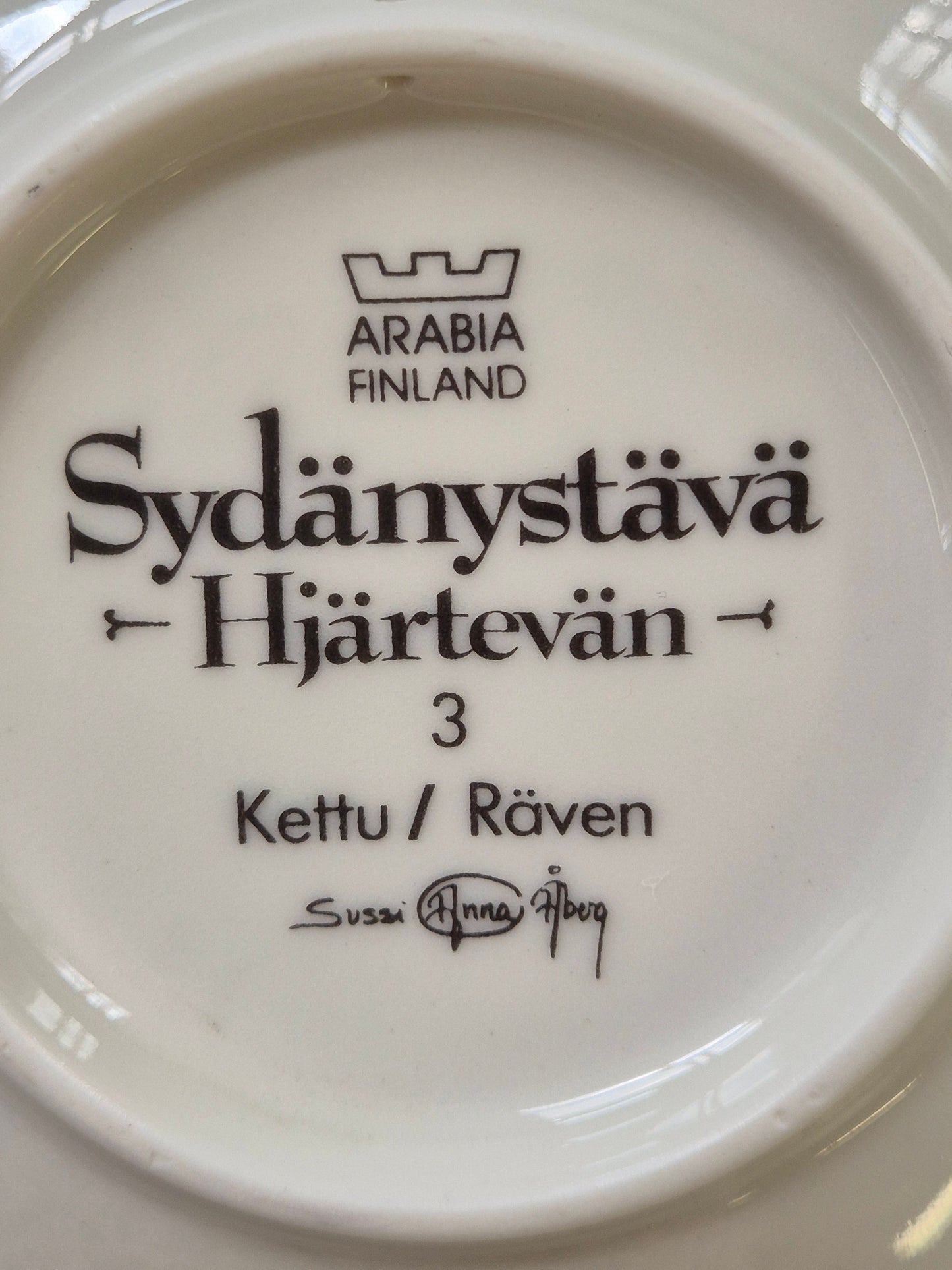 Arabia “Sydänystävät” Wall Plate – Sussi Anna Åberg (1994)