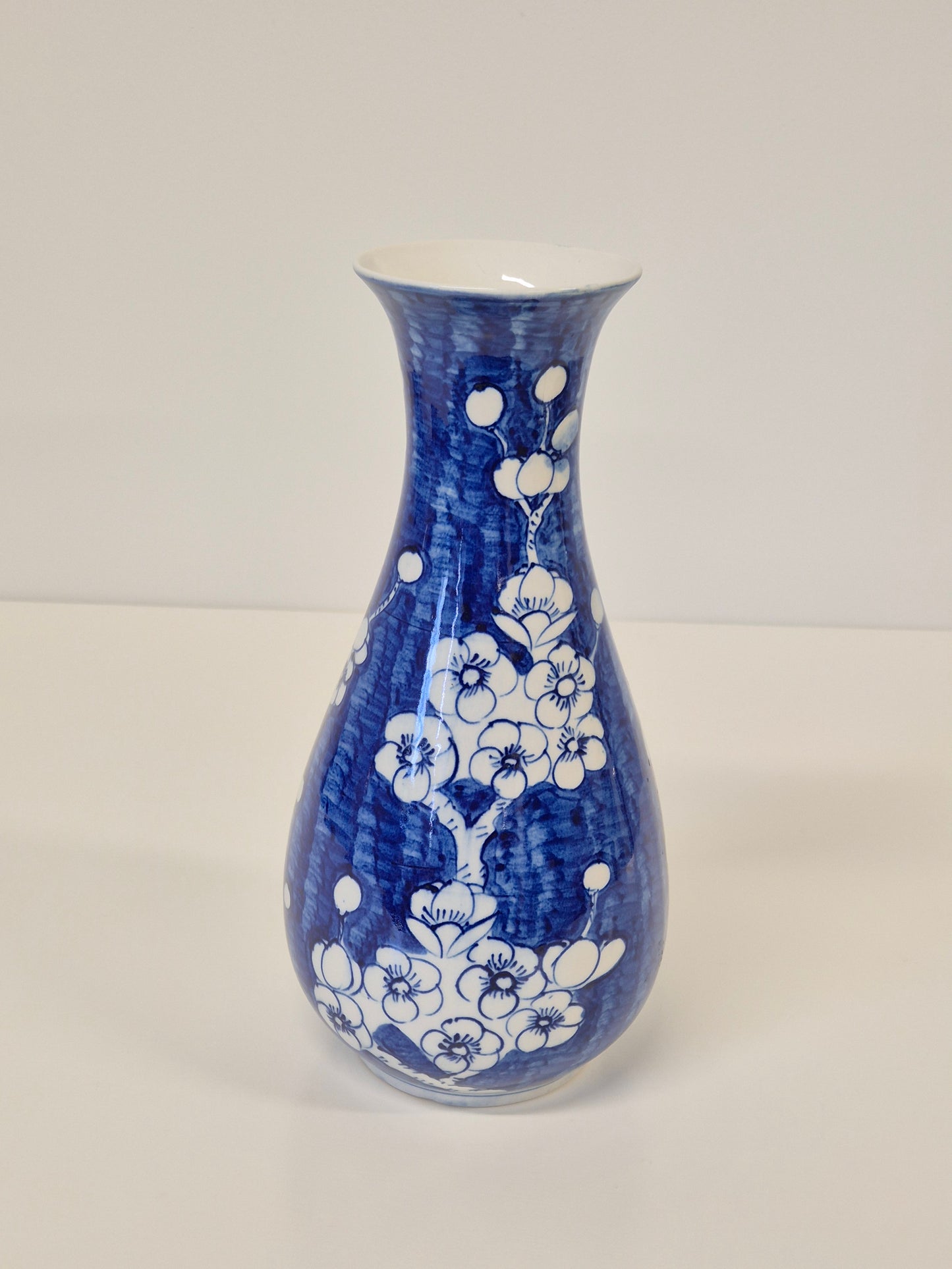 Vintage vaas in Chinese stijl - blauw en wit porselein