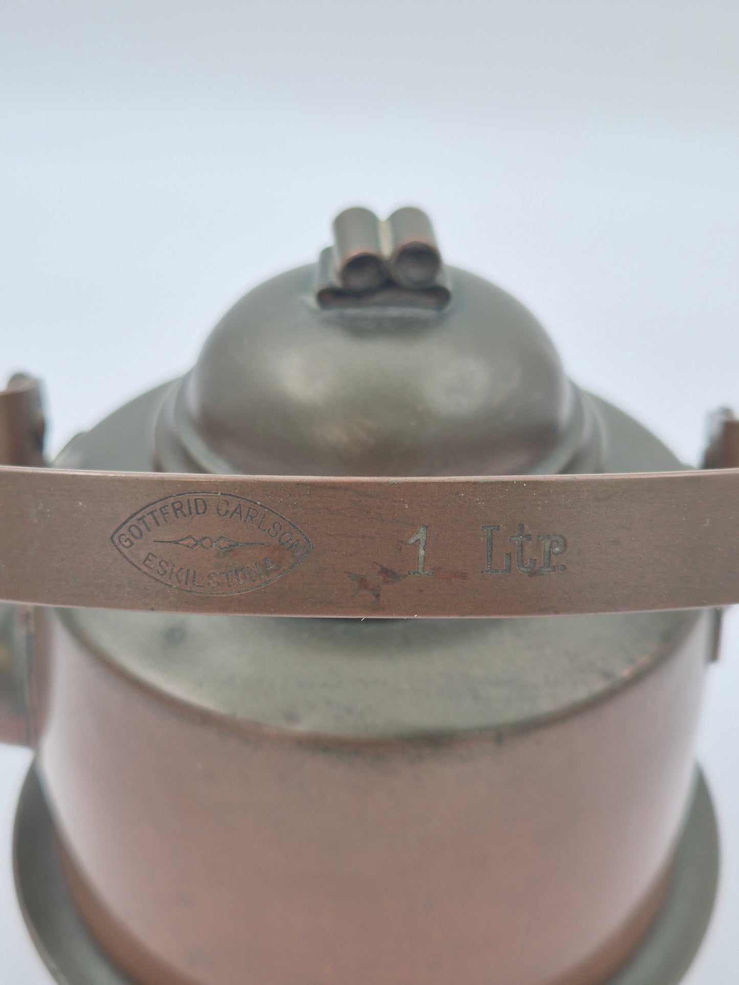 Poêle en cuivre vintage Gottfrid Carlsson Eskilstuna – 1L Artisanat suédois