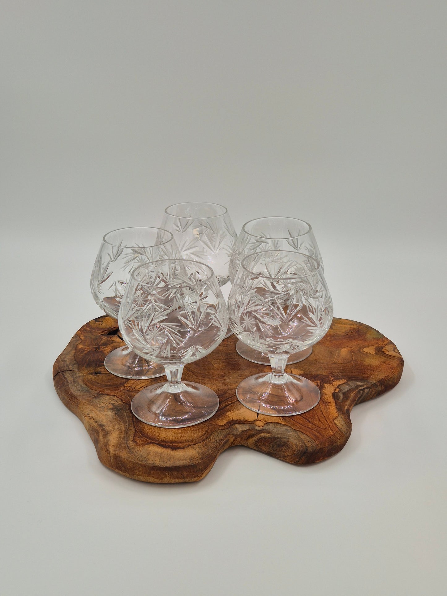 Vintage Crystal Cognac Glasses (Set of 5)
