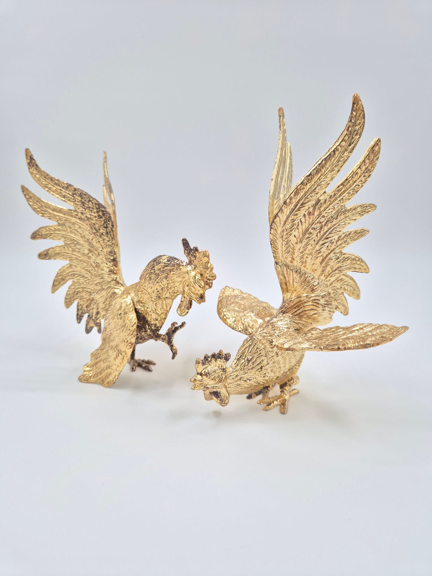 Vintage metalen haan sculptuur