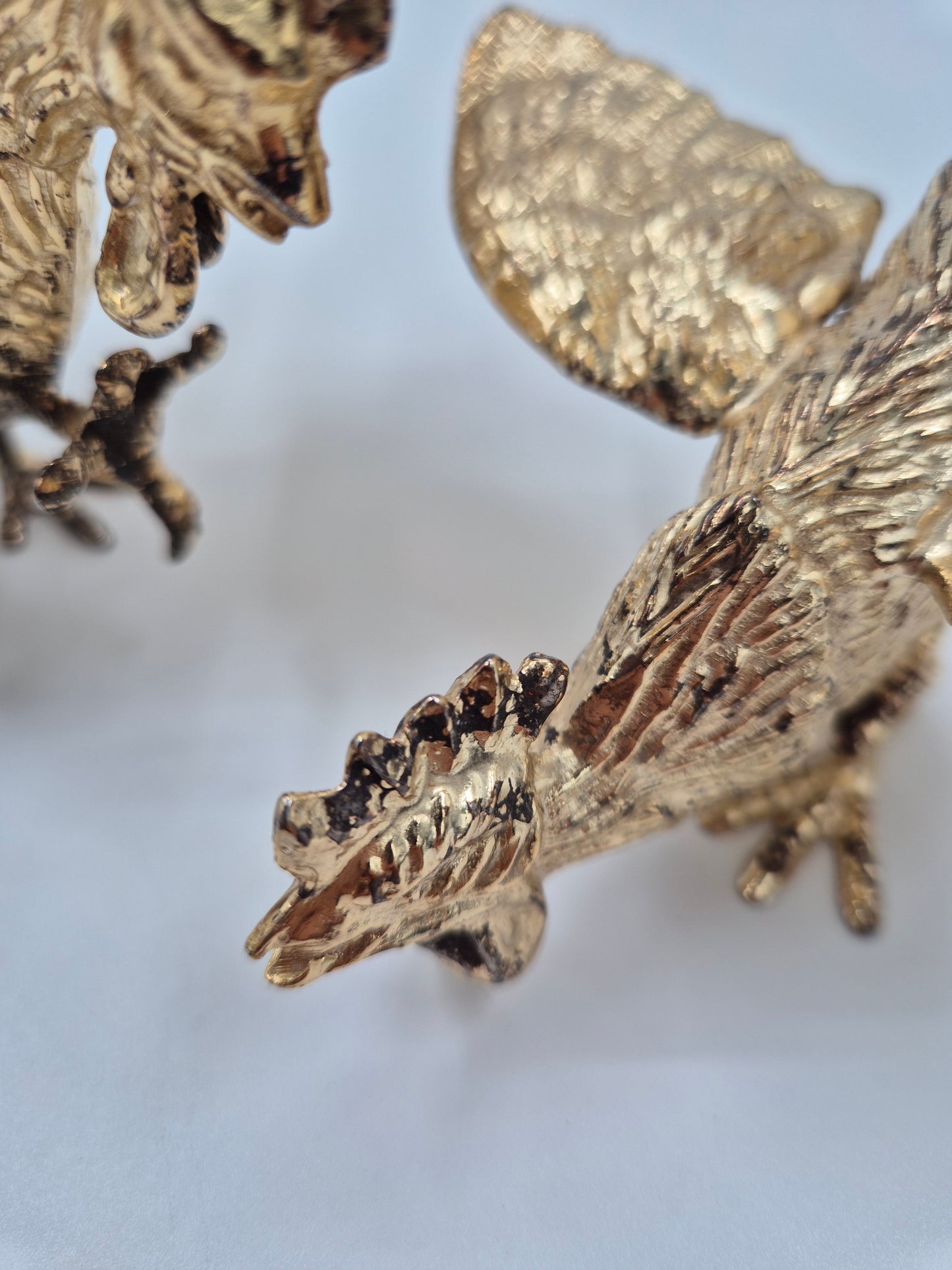 Vintage metalen haan sculptuur