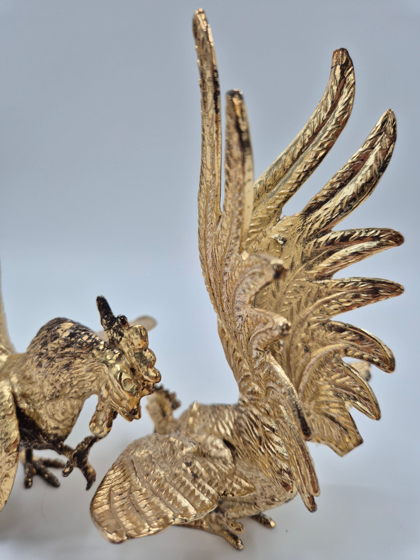Vintage metalen haan sculptuur