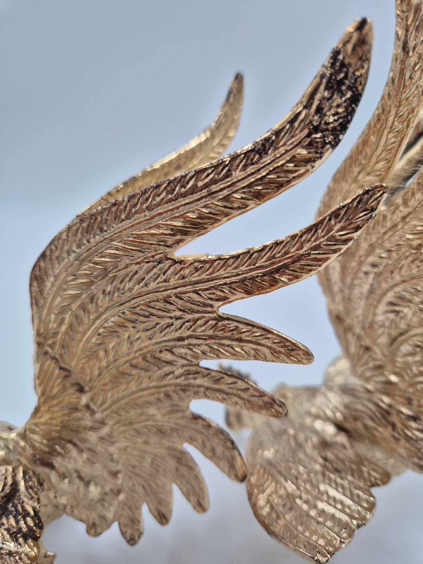 Vintage metalen haan sculptuur