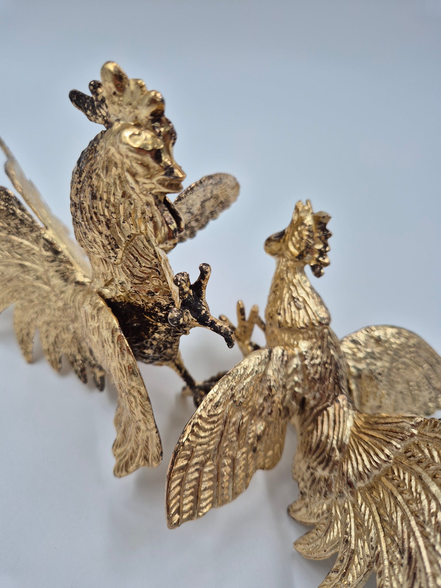 Vintage metalen haan sculptuur