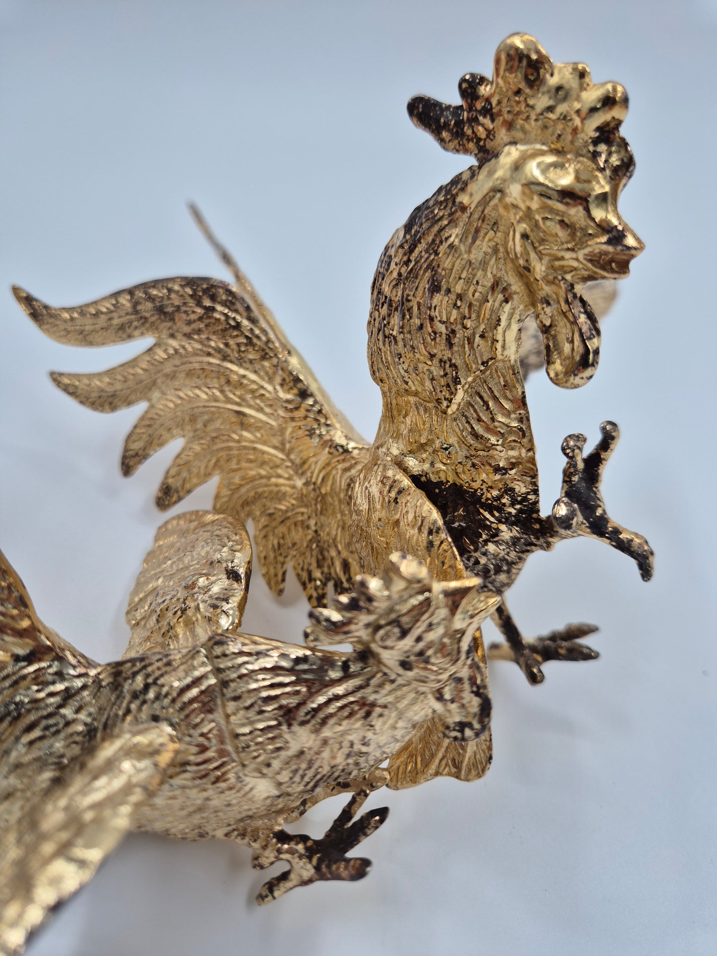 Vintage metalen haan sculptuur