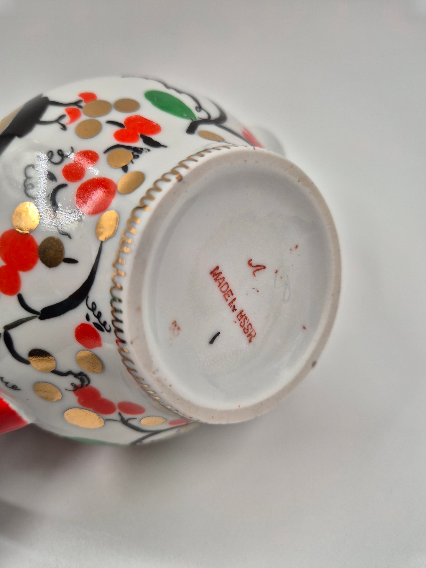 Vintage Lomonosov Small Pot "Imperial Rooster"