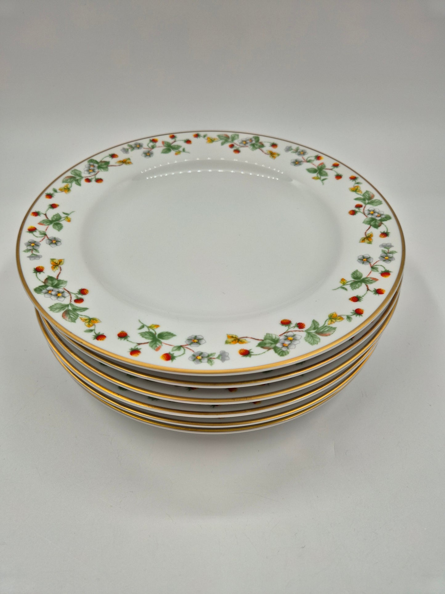 Set of 6 Christineholm Smultron Dinner Plates 24.5 cm | Vintage Swedish Ceramic