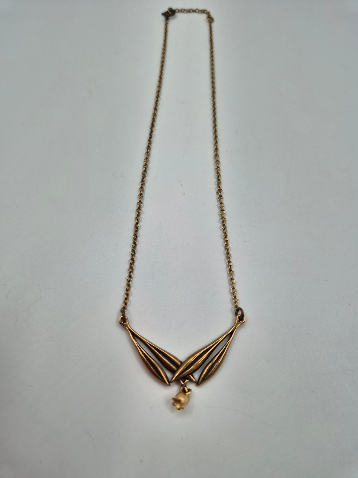 Kalevala Koru Kielo Necklace, Tony Granholm, Bronze, Finnish Vintage Jewelry, Lili of the Valley necklace