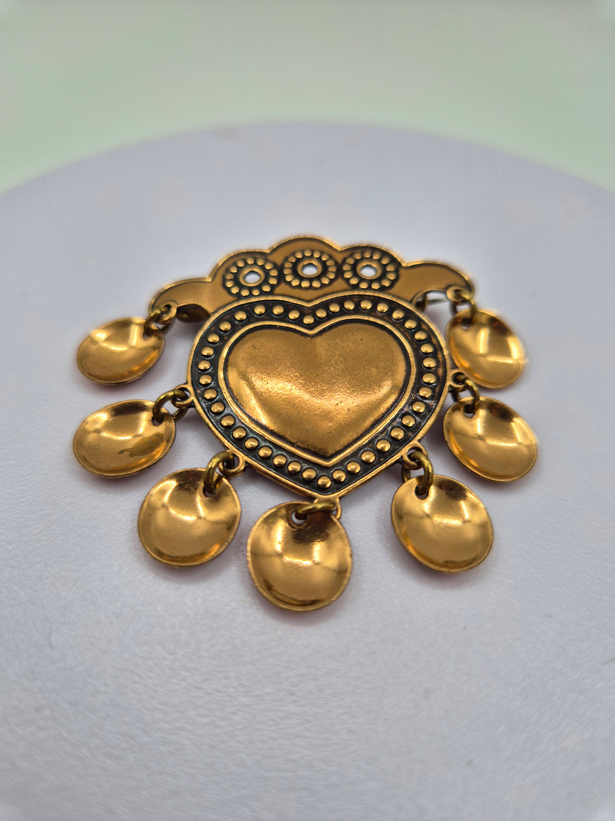 Kalevala Koru SALT-Sydän Bronze Brooch, Germund Paaer, Vintage Finnish Jewelry, 1970s