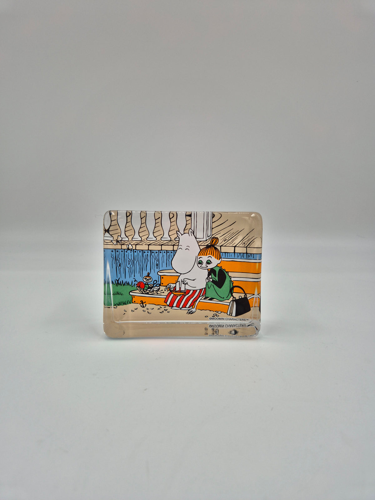Vintage Iittala Moomin Glass Card, Tove Slotte-Elevant, Moomintroll and Little My