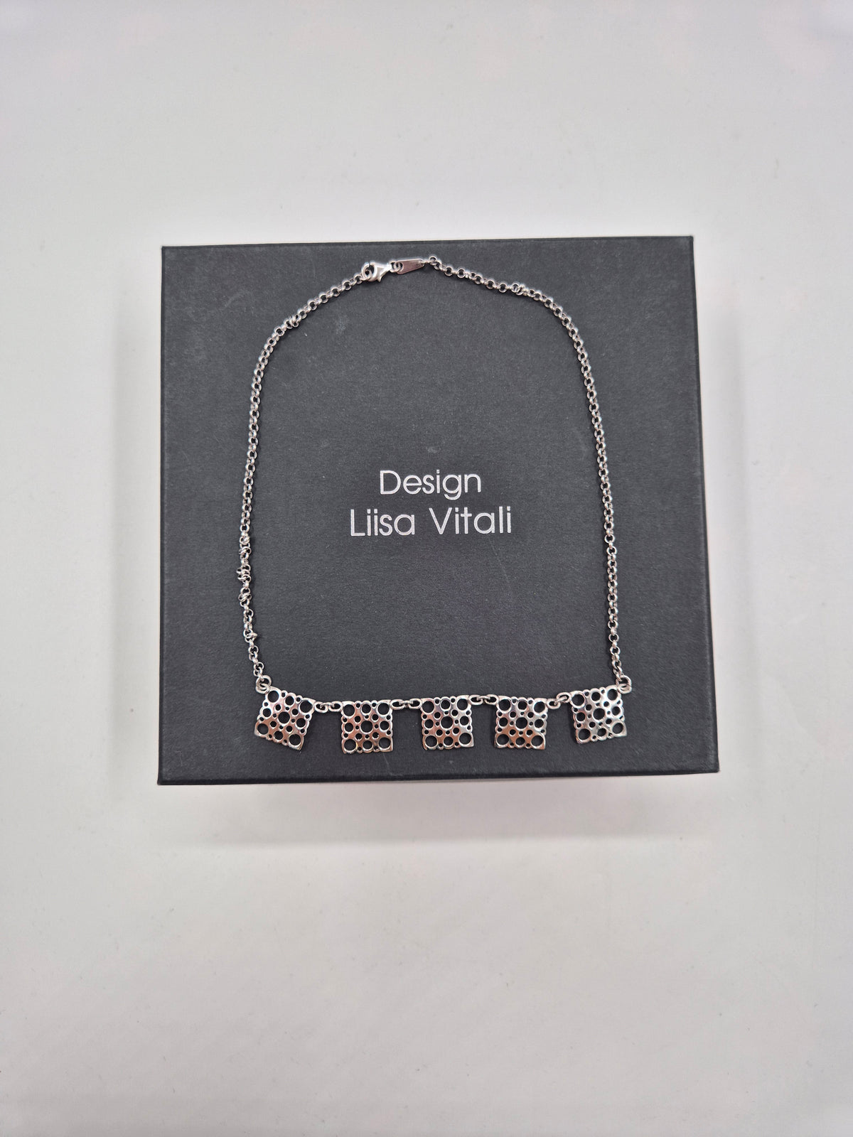 Vintage Liisa Vitali Pitsi Lace Necklace, 925 Sterling Silver, Finnish Designer Jewellery