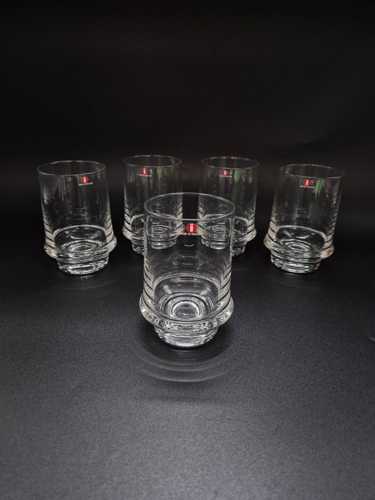 Set of 5 Iittala Marski Glasses by Tapio Wirkkala, Finnish Design Drinking Glasses