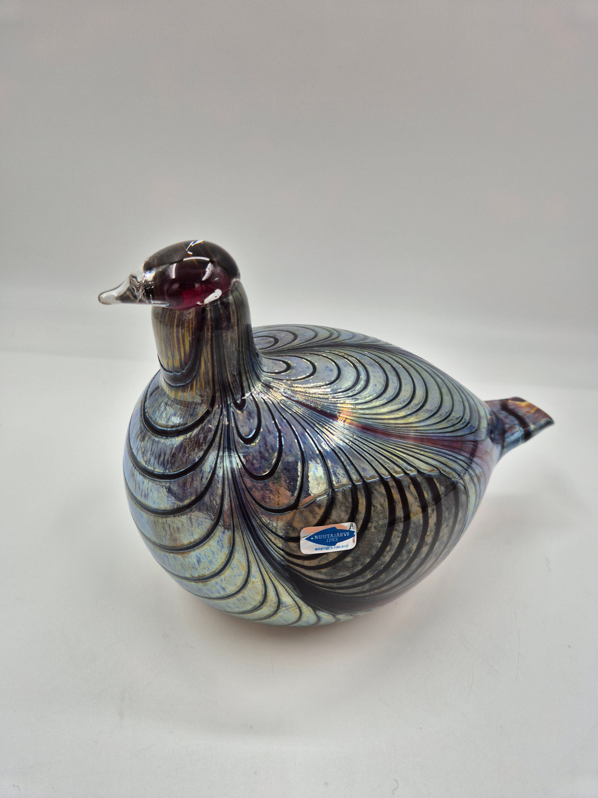 Vintage Oiva Toikka Fasaani Glass Bird, Nuutajärvi Finland, Signed Pheasant Art Glass Sculpture