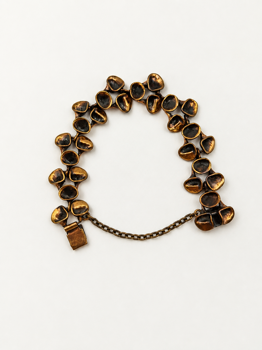 Hannu Ikonen Jäkälä Bronze Bracelet, Valo-Koru Finland, Vintage 1970s Finnish Jewelry, Scandinavian Modernist Bracelet