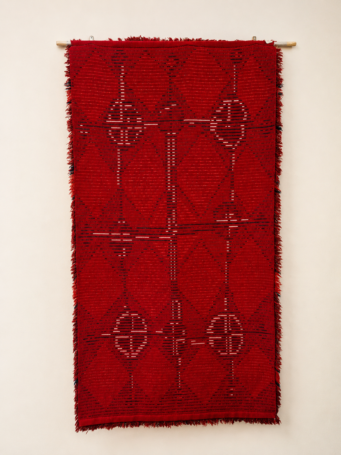 Vintage Finnish Ryijy “Noitarumpu” by Raija Gripenberg – Helmi Vuorelma 1960s Wool Wall Rug