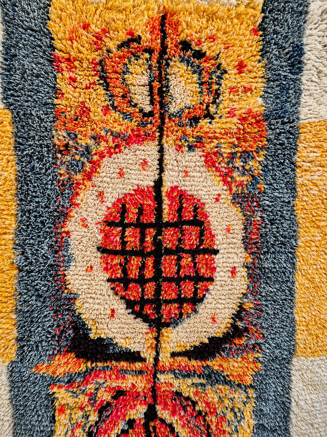 Vintage Finnish Kehrä rya rug designed by Leena-Kaisa Halme,