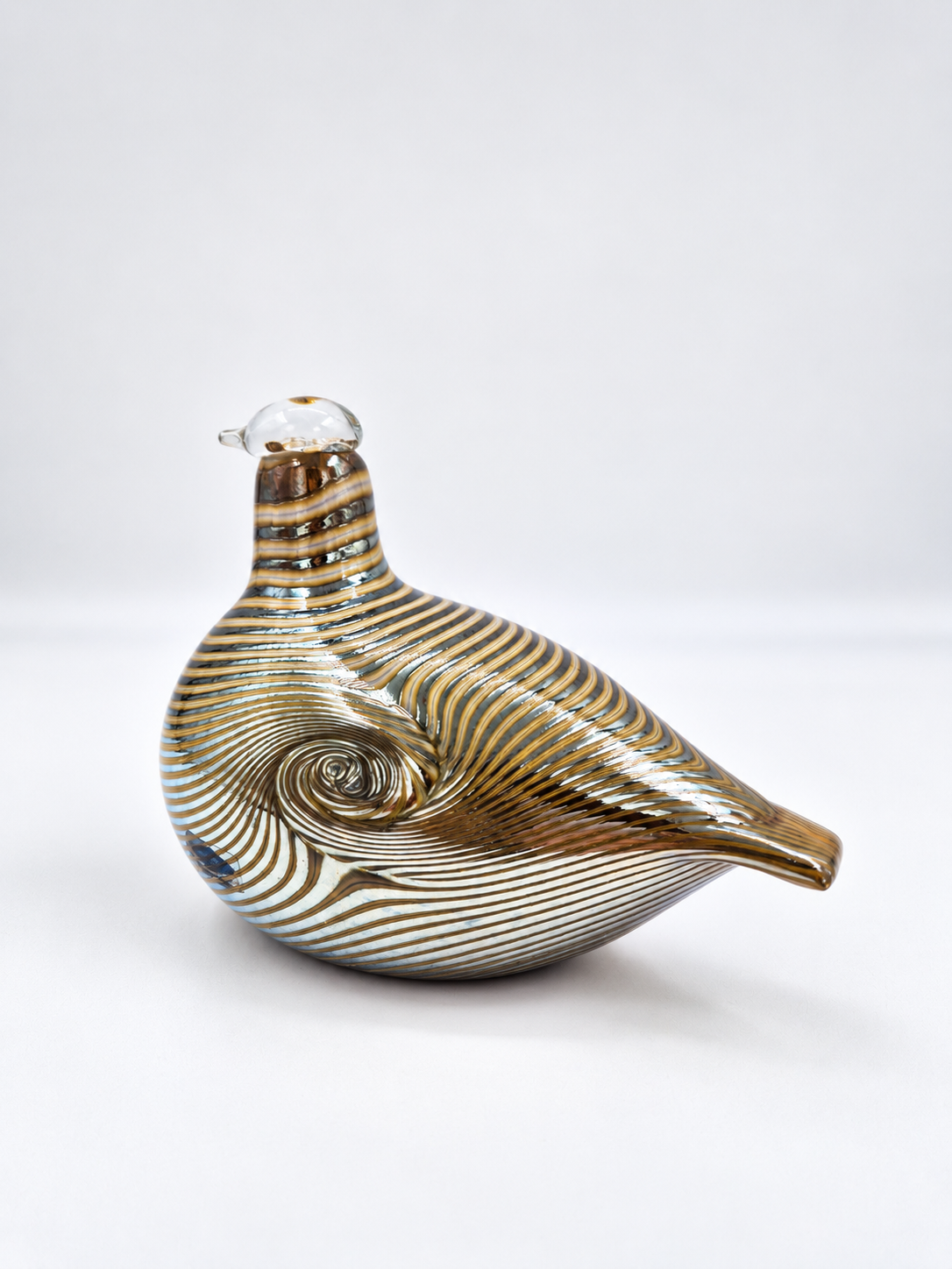 Oiva Toikka Alli Glass Bird, Signed O. Toikka Nuutajärvi, Vintage Finnish Art Glass