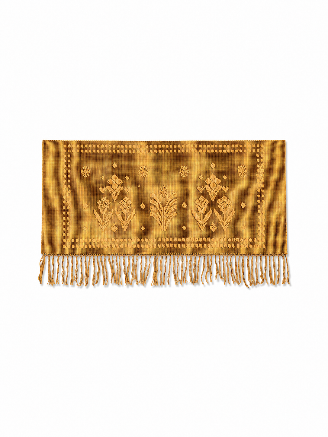 Vintage Finnish Woven Wall Hanging Rug – Traditional Ryijy Style Textile with Floral Motif, 147 x 79 cm