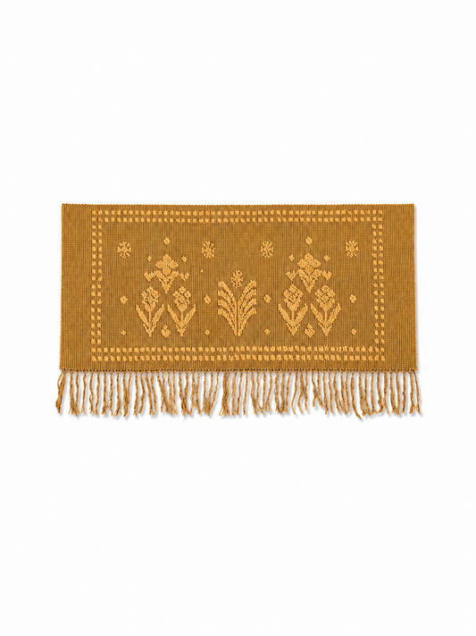 Vintage Finnish Woven Wall Hanging Rug – Traditional Ryijy Style Textile with Floral Motif, 147 x 79 cm