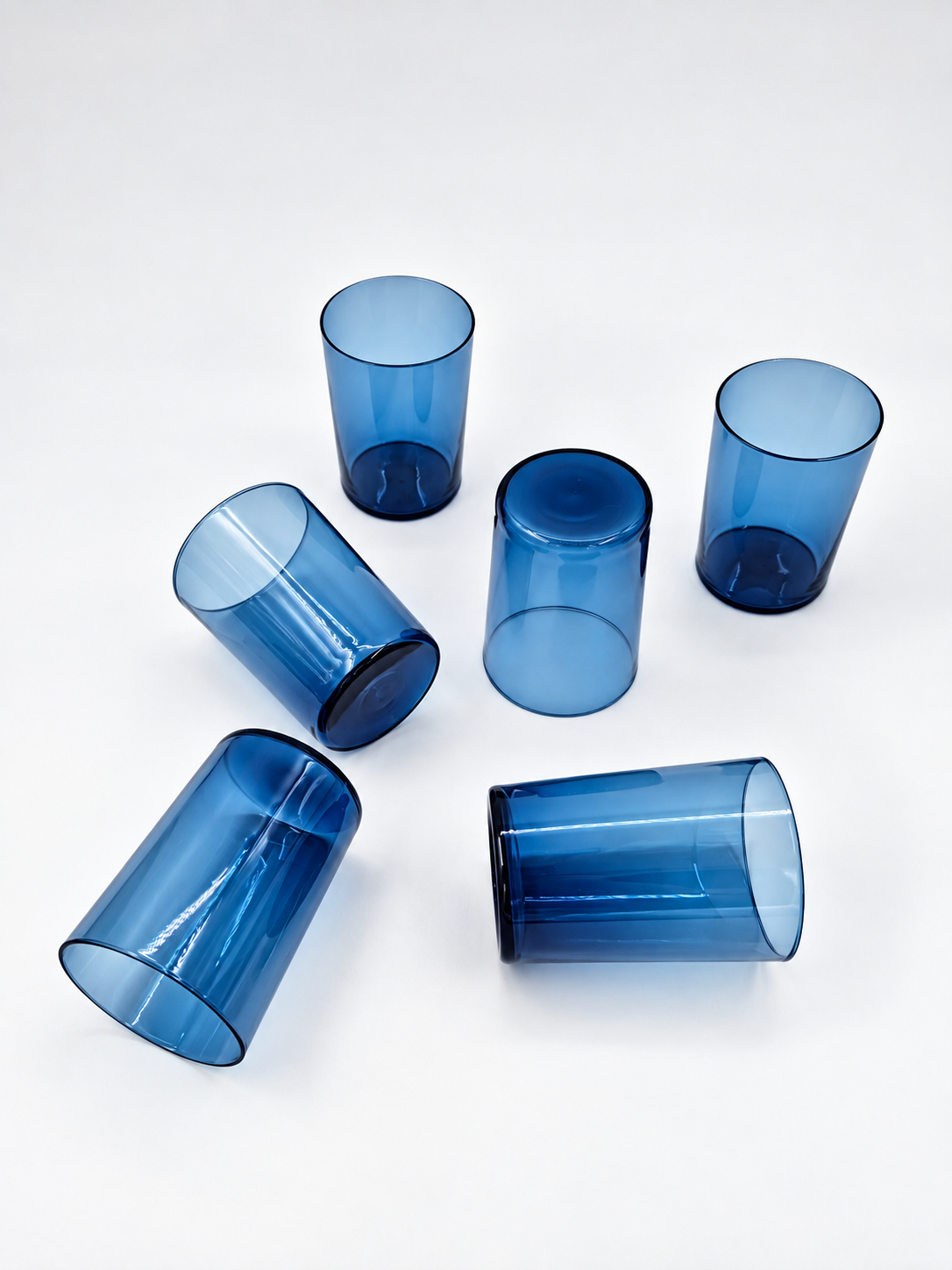 Timo Sarpaneva Iittala I-Lasi i-114 6 kpl, Siniset Vintage Juomalasit 15 cl, Finnish Design 1950s–60s