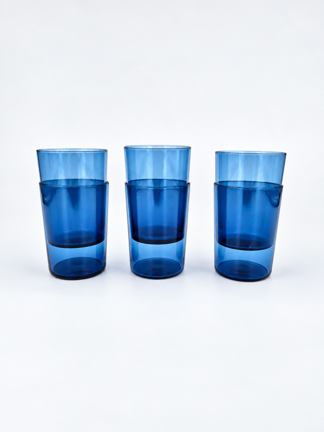 Timo Sarpaneva Iittala I-Lasi i-114 6 kpl, Siniset Vintage Juomalasit 15 cl, Finnish Design 1950s–60s