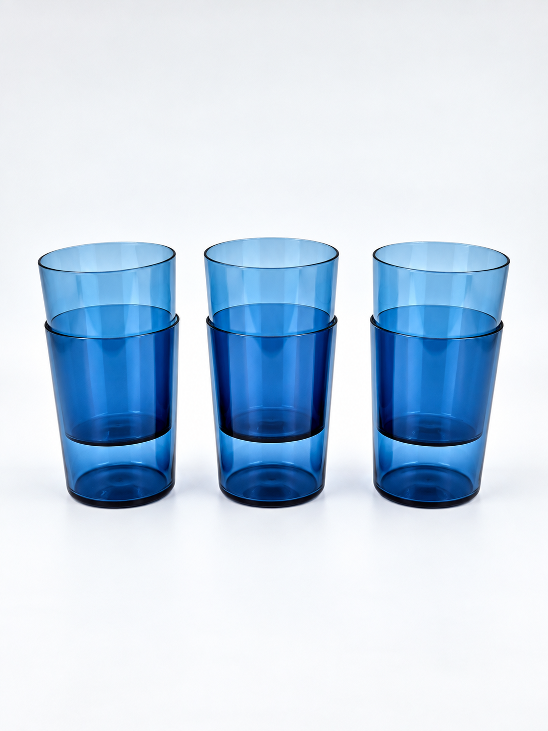 Timo Sarpaneva Iittala I-Lasi i-114 6 kpl, Siniset Vintage Juomalasit 15 cl, Finnish Design 1950s–60s