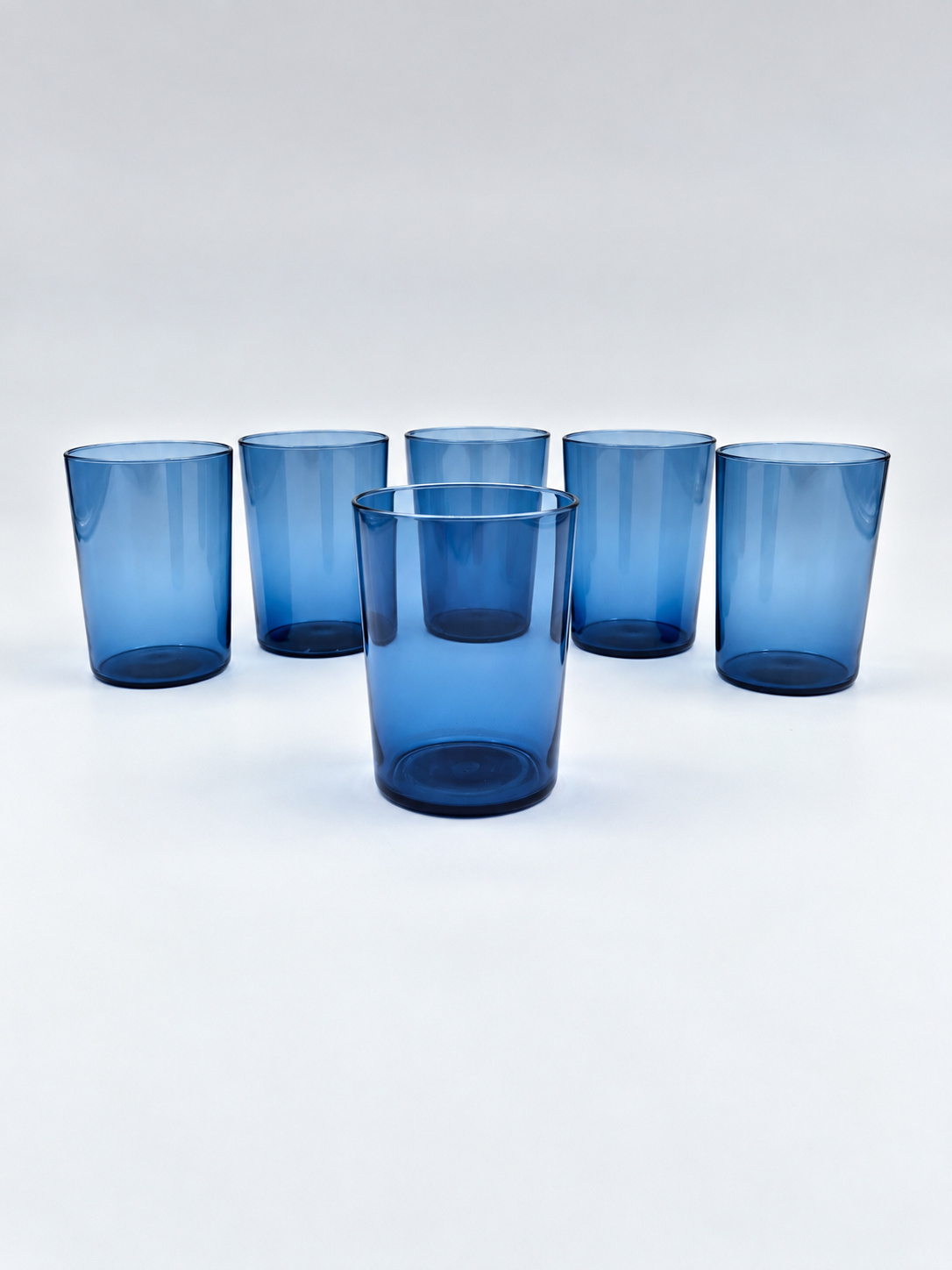 Timo Sarpaneva Iittala I-Lasi i-114 6 kpl, Siniset Vintage Juomalasit 15 cl, Finnish Design 1950s–60s