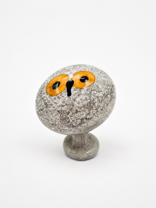 Oiva Toikka Helmipöllö Owl, Signed Art Glass Bird, Nuutajärvi Finland