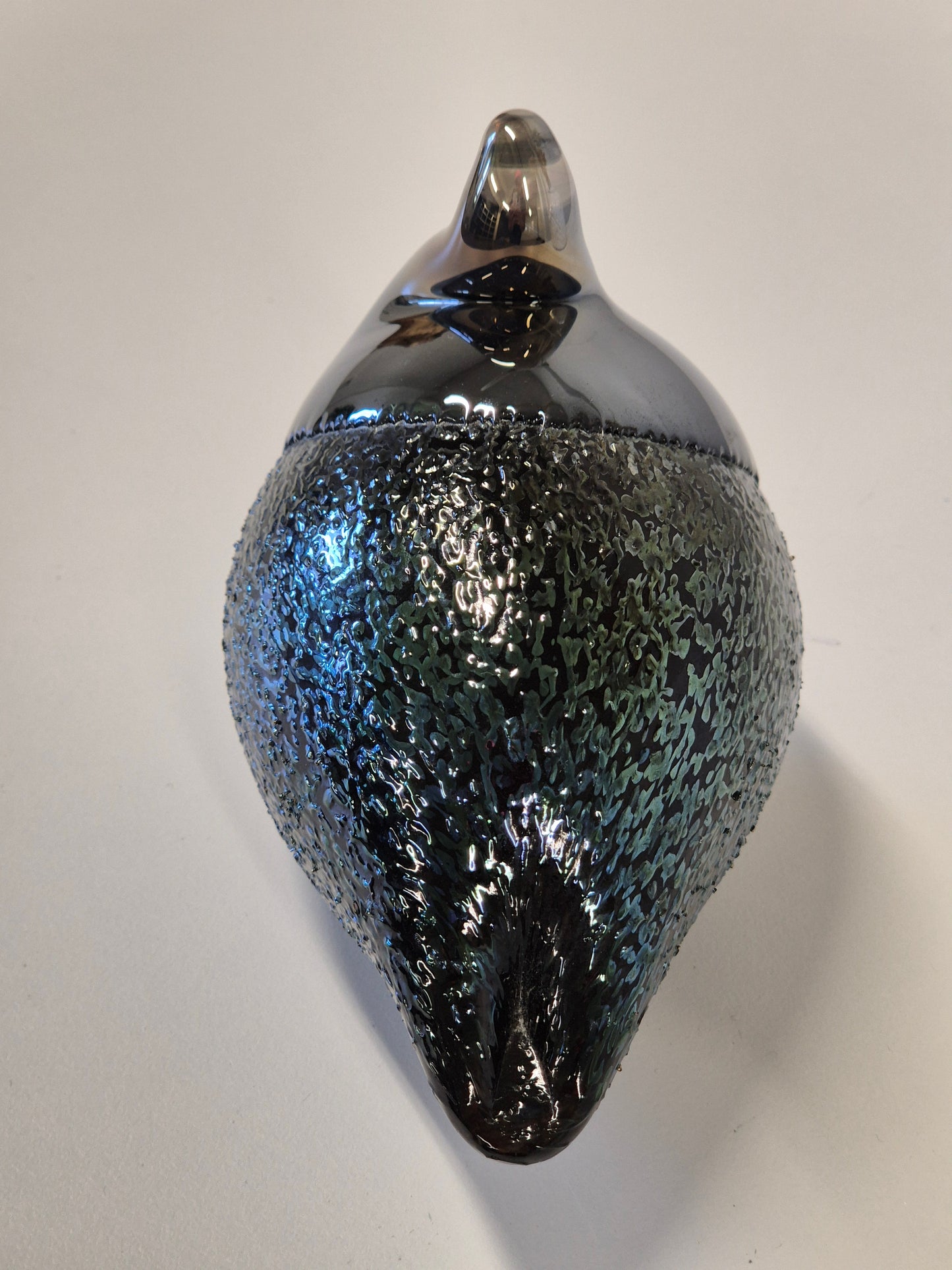 Vintage blauwe glazen patrijs – Jussis Glas, Finland