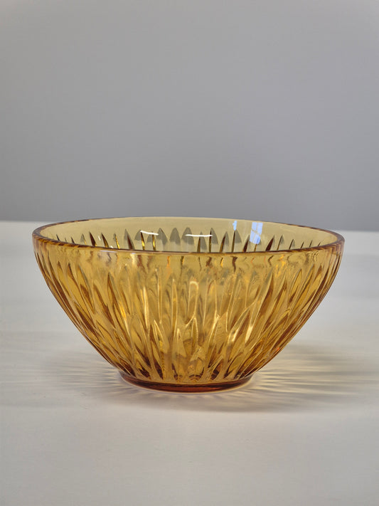 Set of Six Vintage 1970's Vereco Amber Glass Bowl