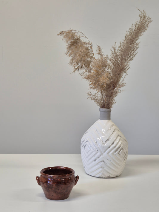 Vintage kleipot met handvatten - Rustiek handgemaakt keramisch vat