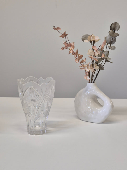 Vintage kristallen vaas - elegant geslepen glas