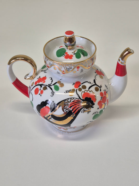 Vintage Lomonosov Teapot "Imperial Rooster"