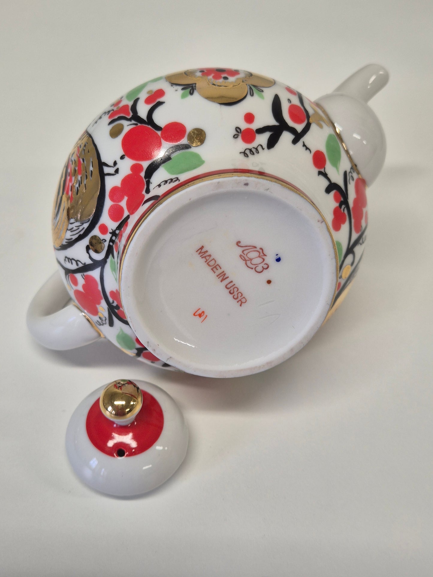Vintage Lomonosov Small Pot "Imperial Rooster"