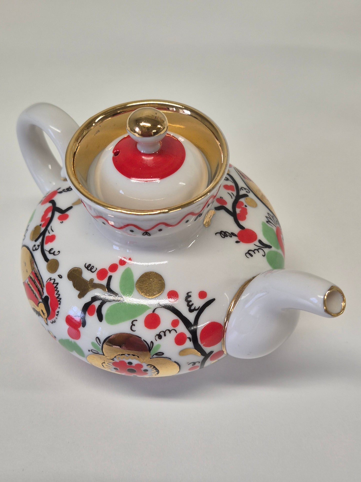 Vintage Lomonosov Small Pot "Imperial Rooster"
