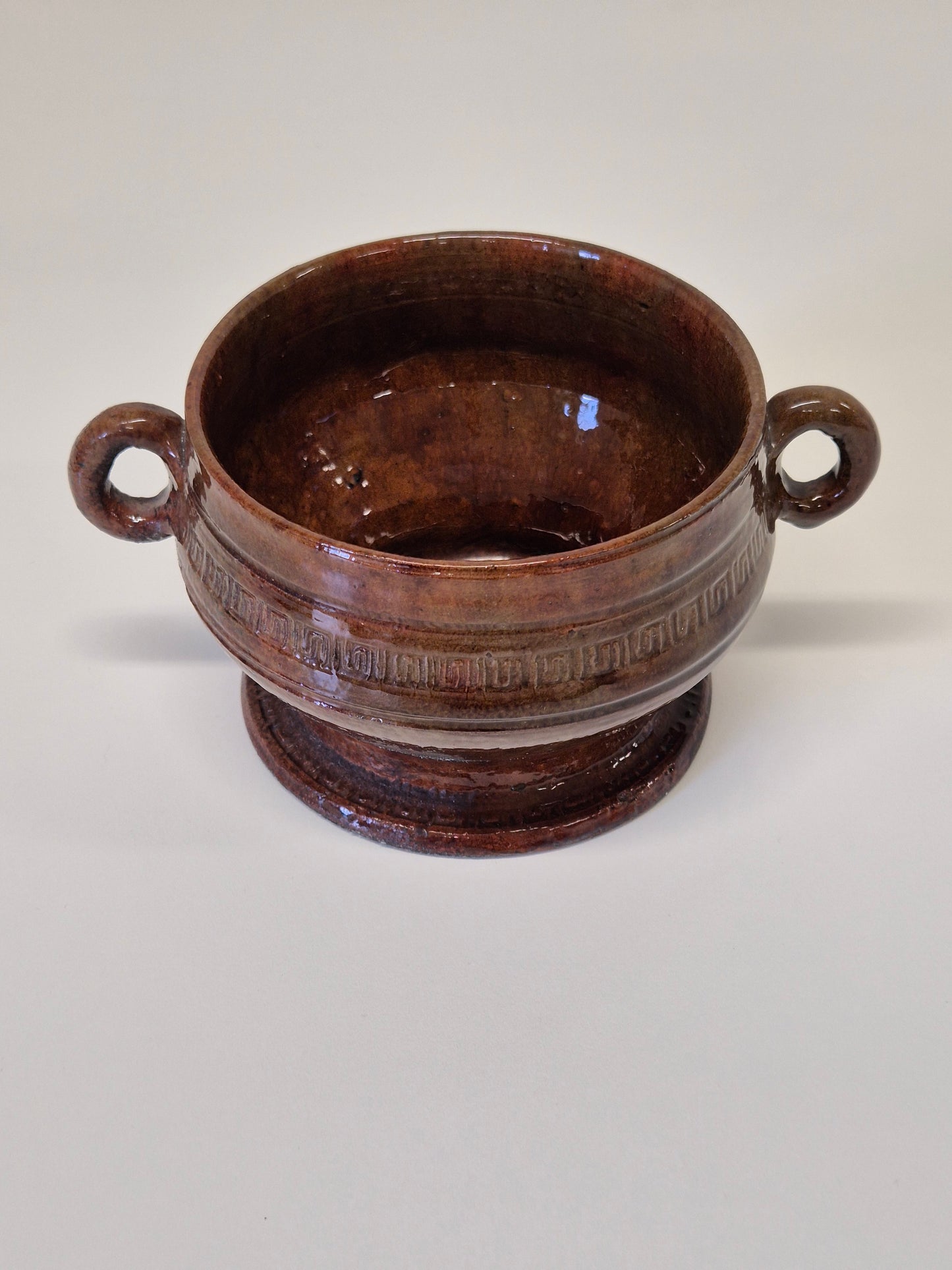 Vintage kleipot met handvatten - rustiek aardewerken vat
