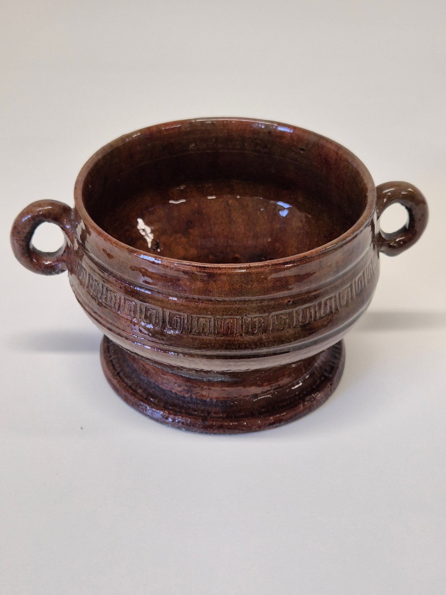 Vintage kleipot met handvatten - rustiek aardewerken vat