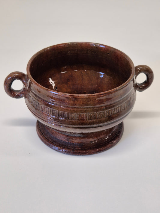 Vintage Clay Pot with Handles – Rustic Earthenware Vessel