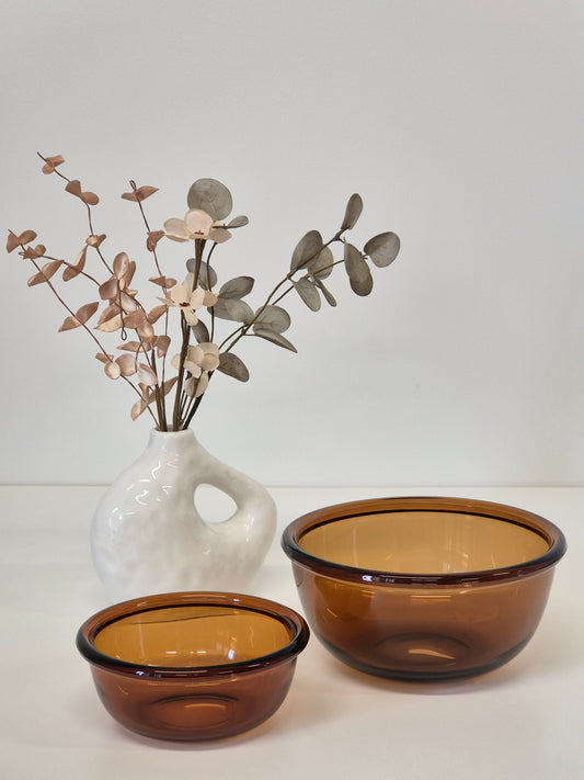Vintage Nuutajärvi LUNA Serving Bowl – Amber | Kaj Franck (1971–1993)
